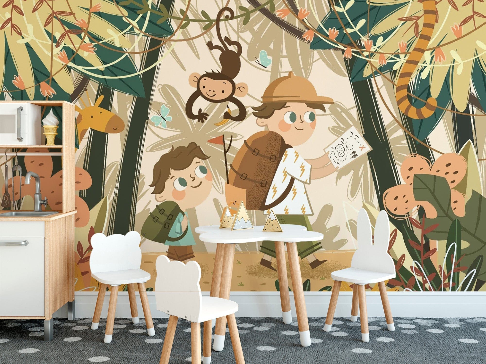 Kids Jungle Explorer Kids Room Wallpaper Mural Kids-08
