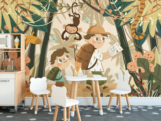 Kids Jungle Explorer Kids Room Wallpaper Mural Kids-08
