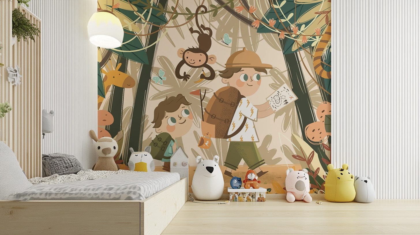Creative Kids Jungle Explorer Wallpaper Design
