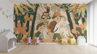 Playful Kids Jungle Explorer Wallpaper
