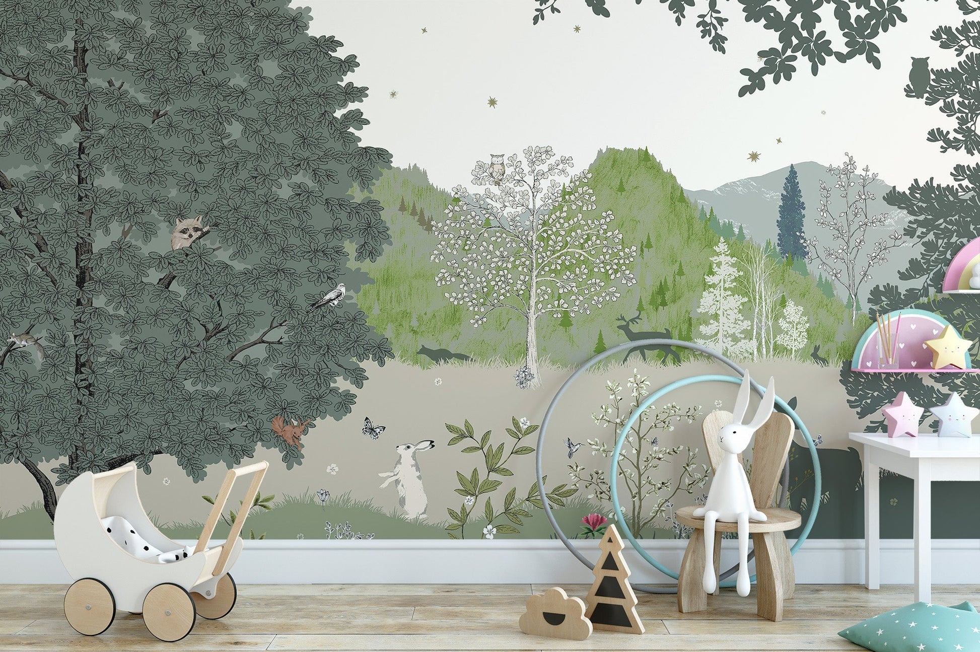 Jungle animals kids room wallpaper C485