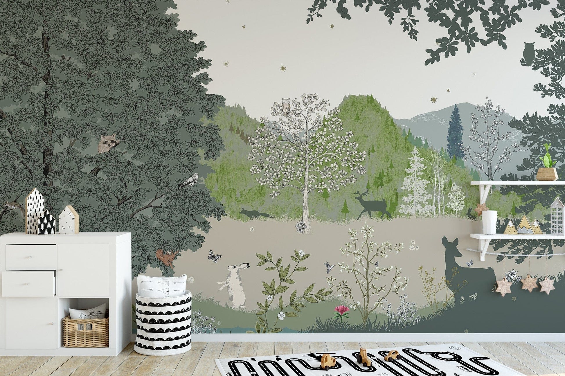 Safari-themed jungle kids wall decor
