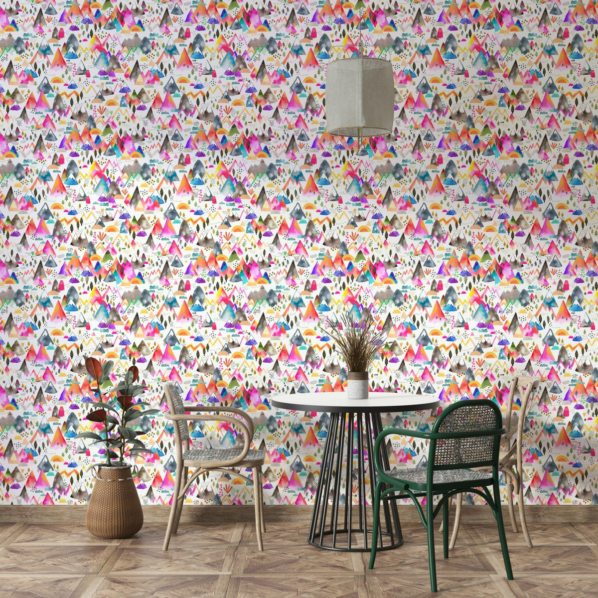 Bright mountain scene wallpaper, GD884