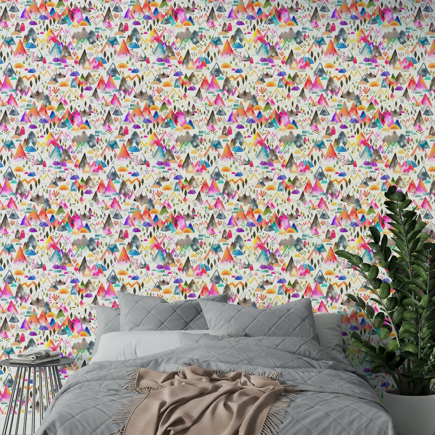 Colorful peaks and rainbow wallpaper, GD884