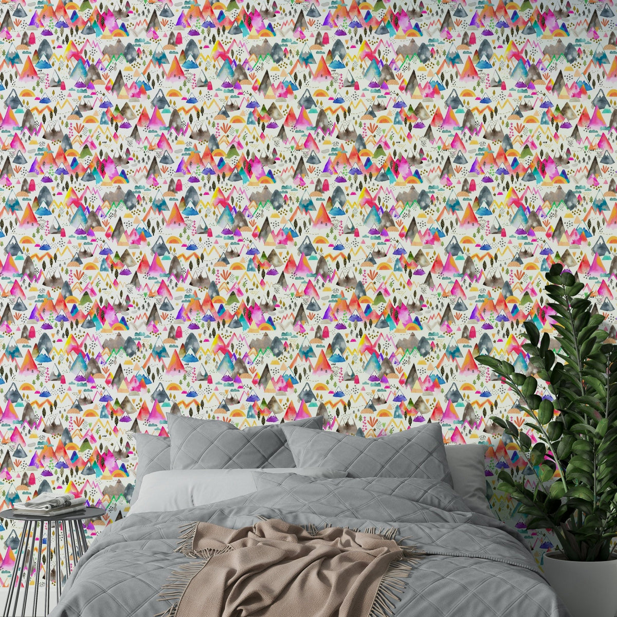 Colorful peaks and rainbow wallpaper, GD884