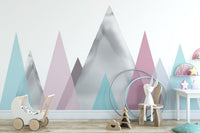 Kids Pastel Mountains Wallpaper Mural - Giffywalls Mountain-10