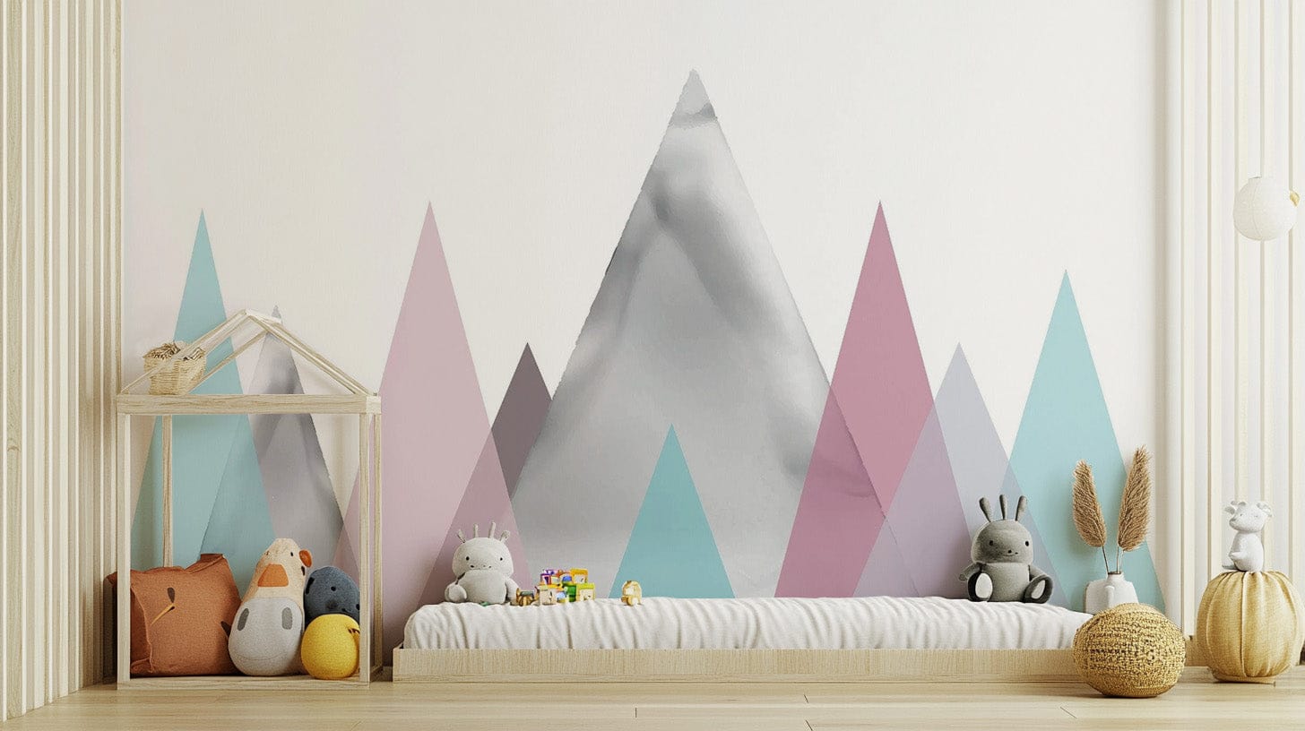 Kids Room Pastel Mountain Wallpaper Design Mountain-10