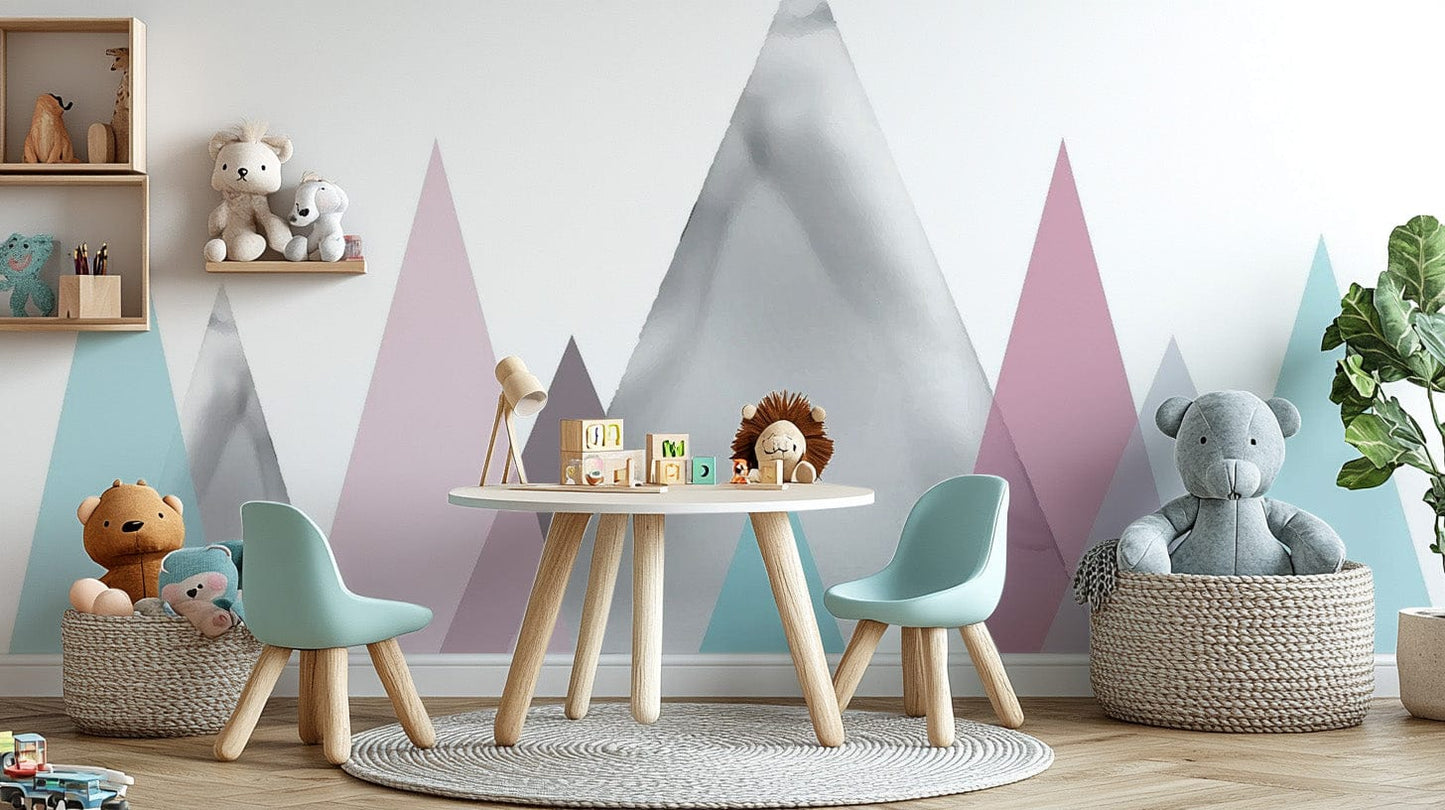 Pastel Colored Mountain Wall Mural for Kids Mountain-10
