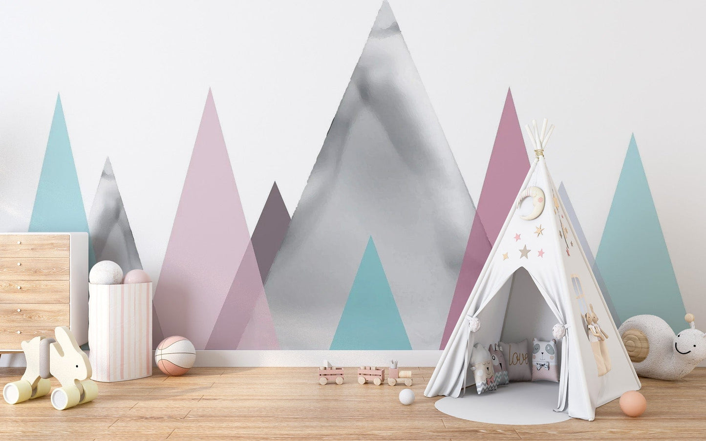 Whimsical Pastel Mountain Scene Wallpaper Mountain-10
