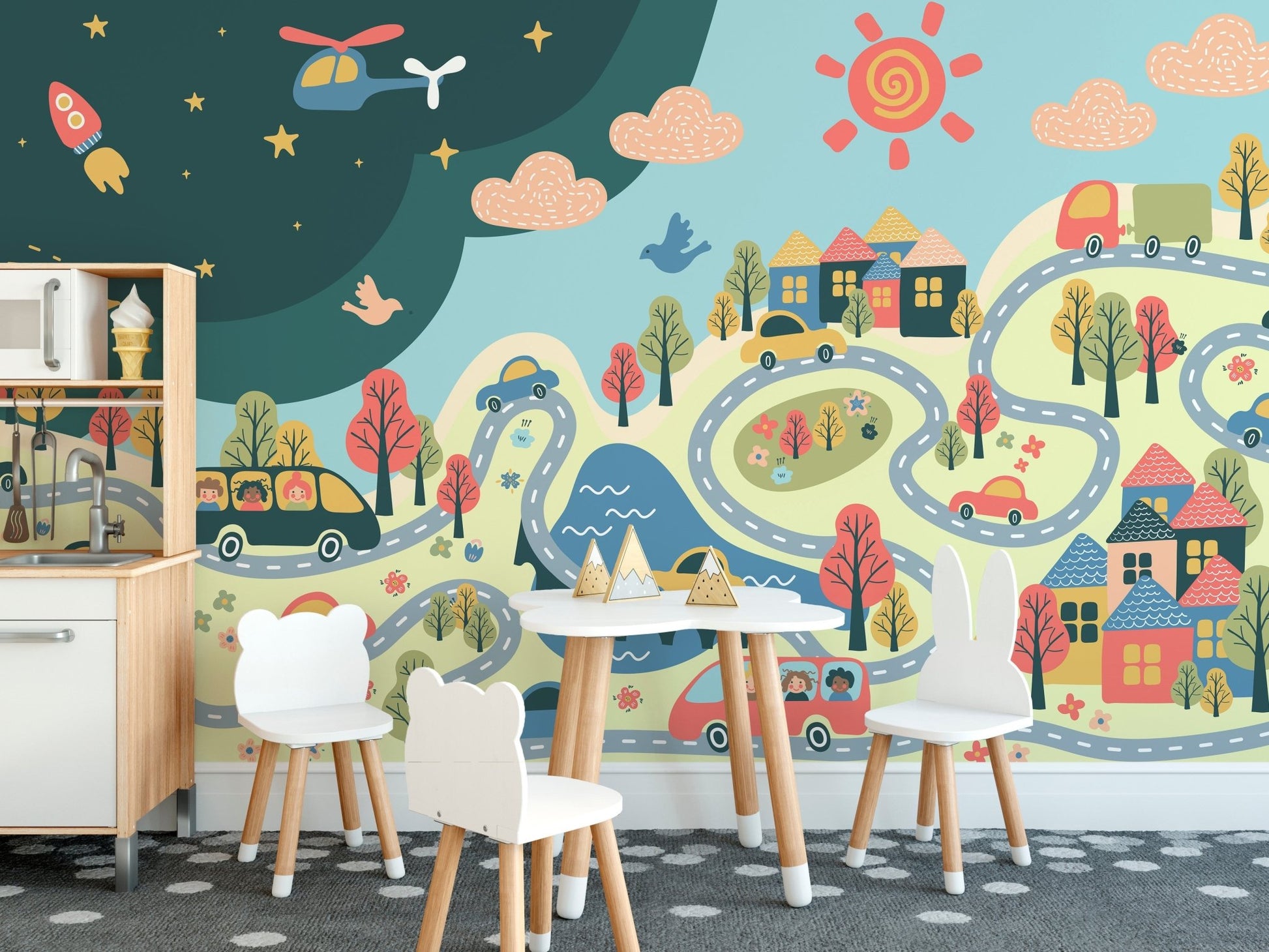 Kids Room City View Wallpaper Murals - Giffywalls