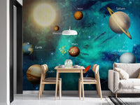 Kids Solar System Planets Wallpaper Mural - Giffywalls, A144