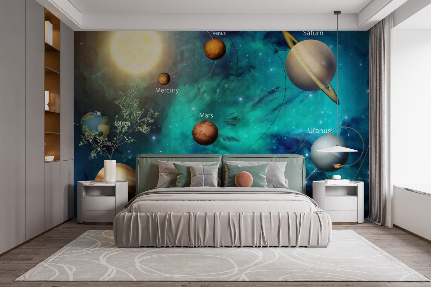 Kids Solar System Planets Wallpaper Mural - Giffywalls, A144