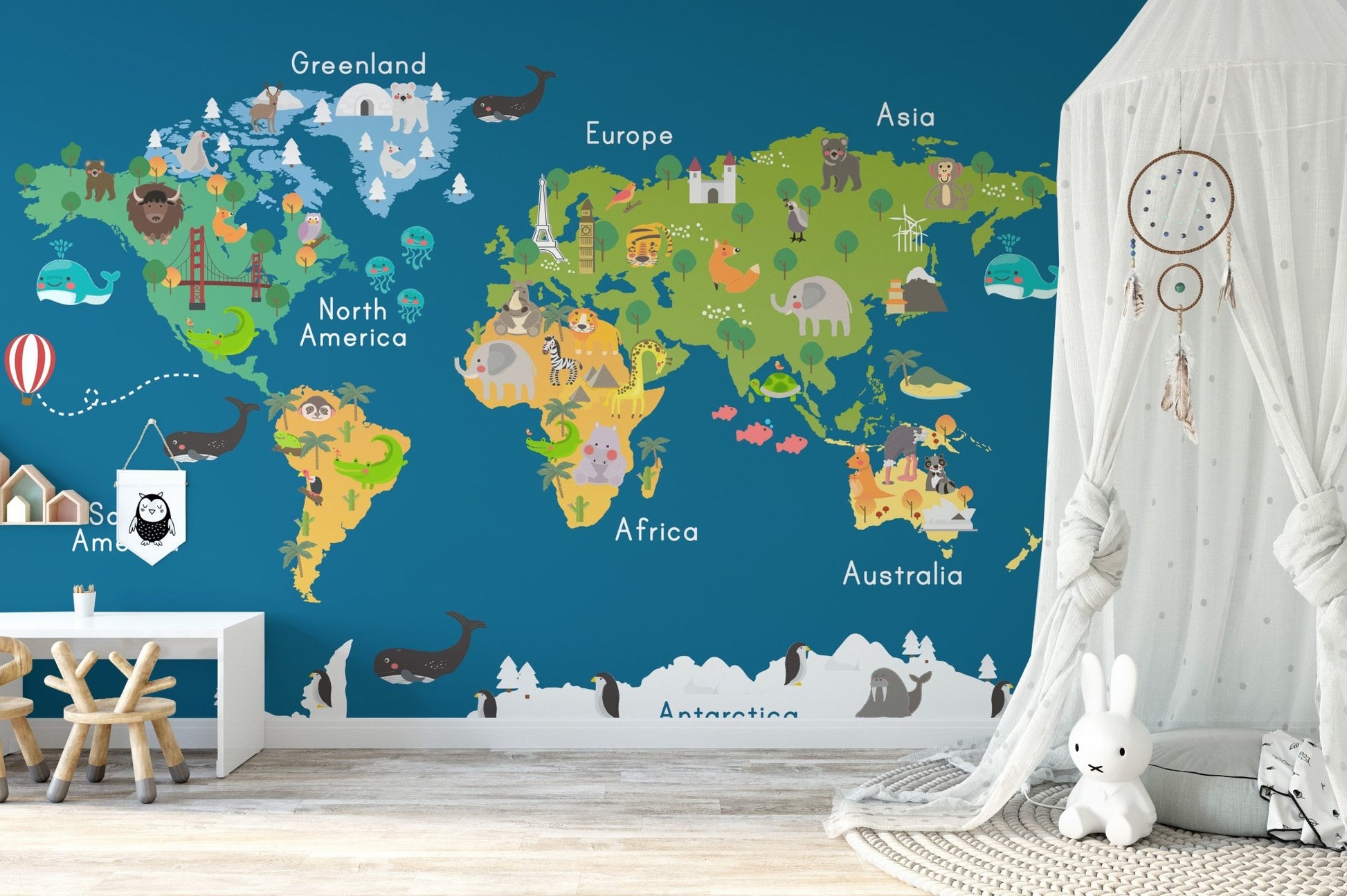 World map mural for kids walls map-07
