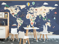 Educational world map mural  A825