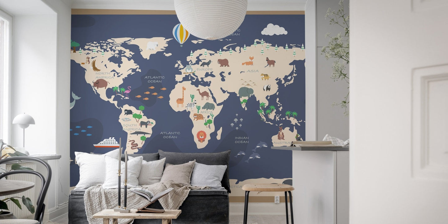 Playful animal mural  A825