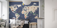 Playful animal mural  A825
