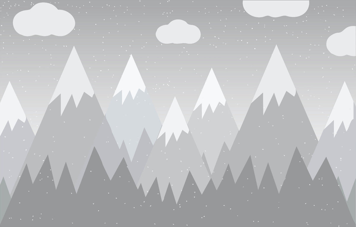 Grey Mountain Kids Wallpaper Mural in your room — zoomed