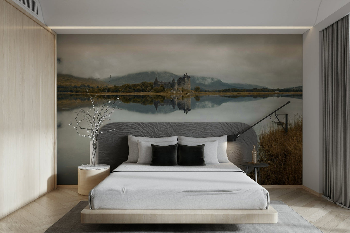 Landscape mural featuring Kilchurn Castle

