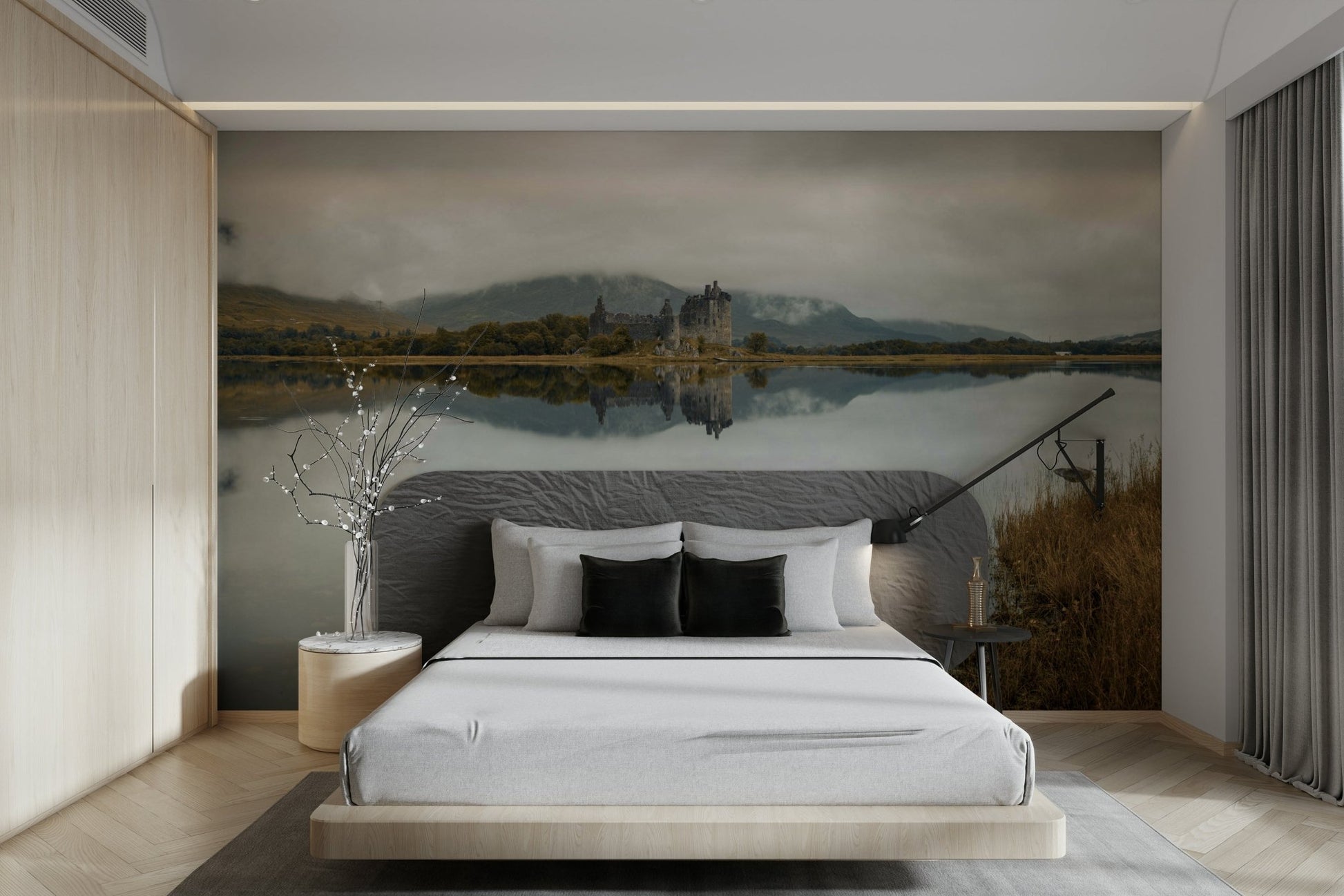 Landscape mural featuring Kilchurn Castle

