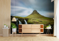 A calming serene view wallpaper mural that defines a space.