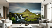 A contemplative gentle design wallpaper mural for a feature wall.
