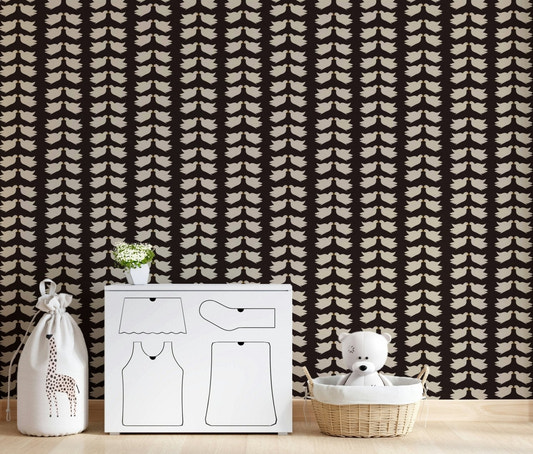 Loving dove design Kissing Doves stick wallpaper mural.