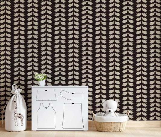 Loving dove design Kissing Doves stick wallpaper mural.
