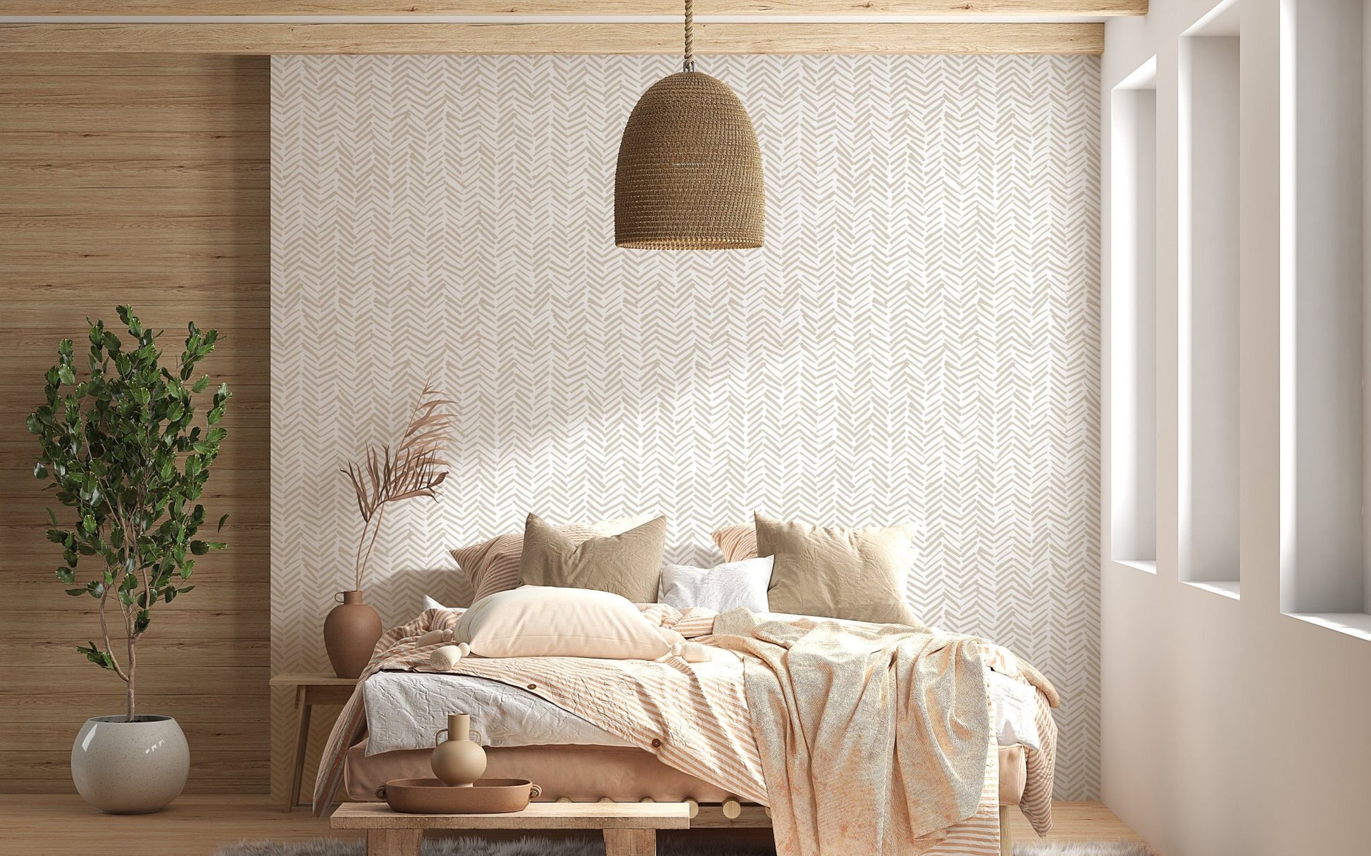 Smeared Herringbone Repeat Pattern Wallpaper - Giffywalls