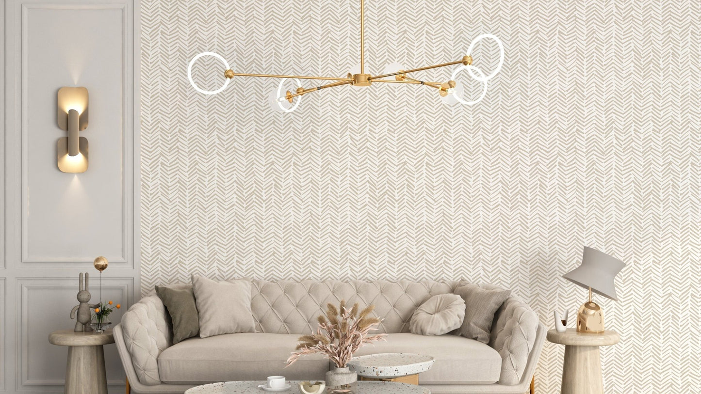 Subtle herringbone textured wallpaper