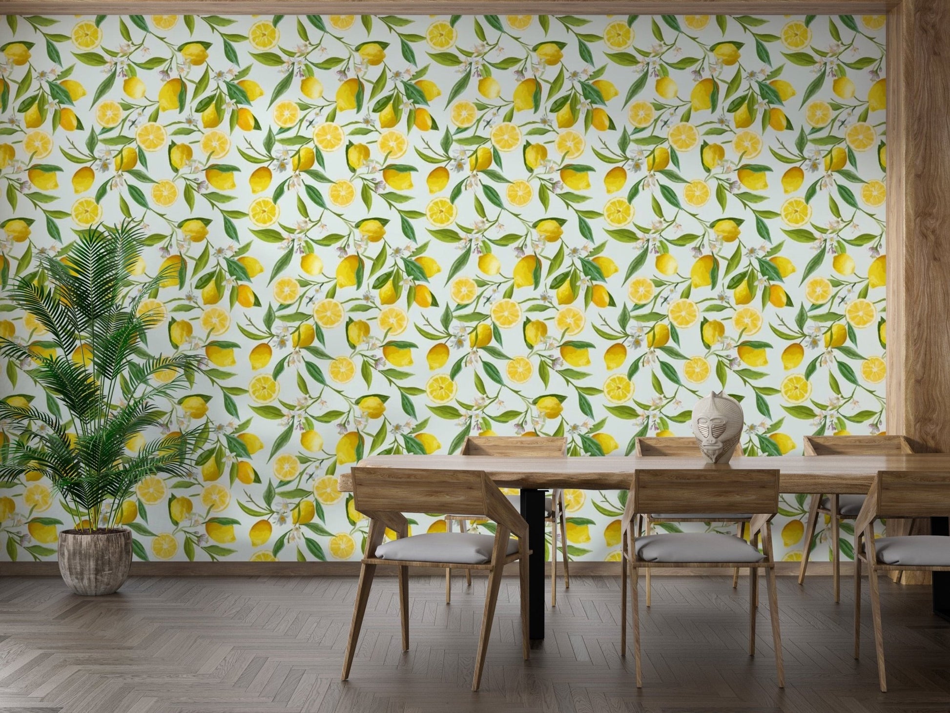 Fresh Lemon Design Wallpaper Mural for vibrant spaces Floral-01-3
