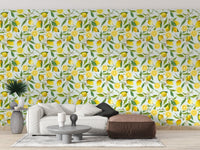 Lemon Design Wallpaper Mural for cheerful decor Floral-01-3
