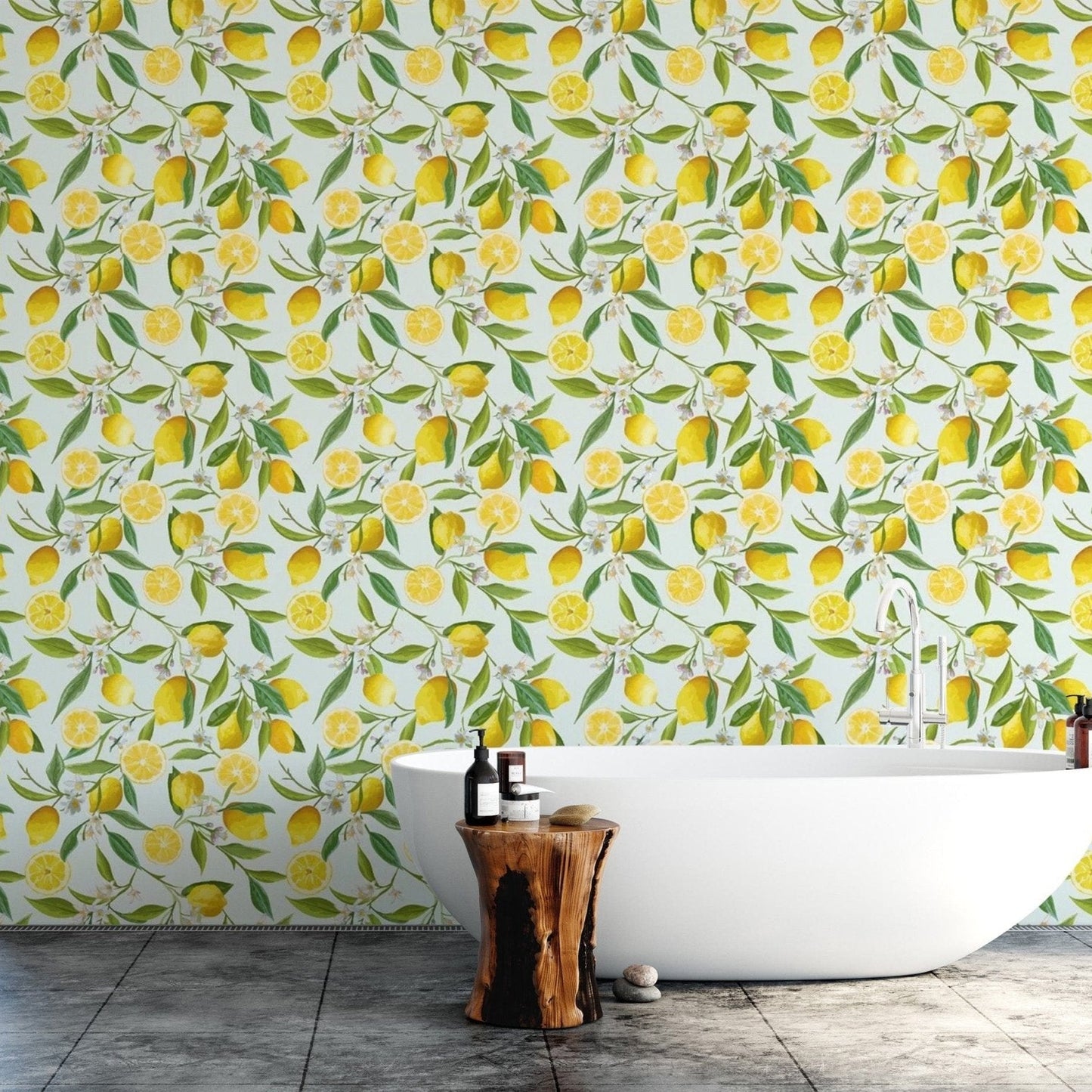 Lemon Design Wallpaper Mural for a zesty feel Floral-01-3
