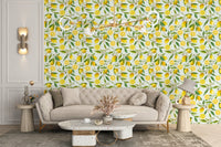 Fun Lemon Design Wallpaper Mural for lively rooms Floral-01-3
