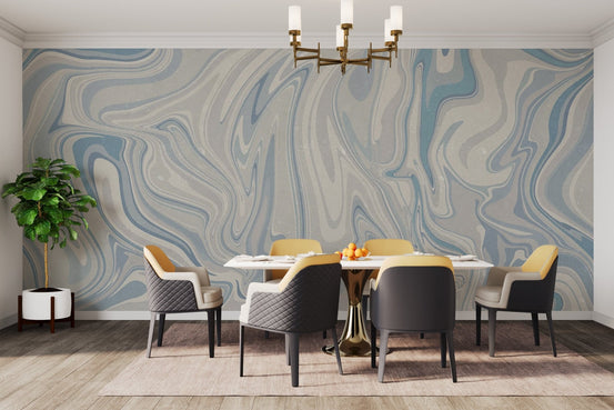 Elegant Klint Misty Blue Wallpaper Mural design C543