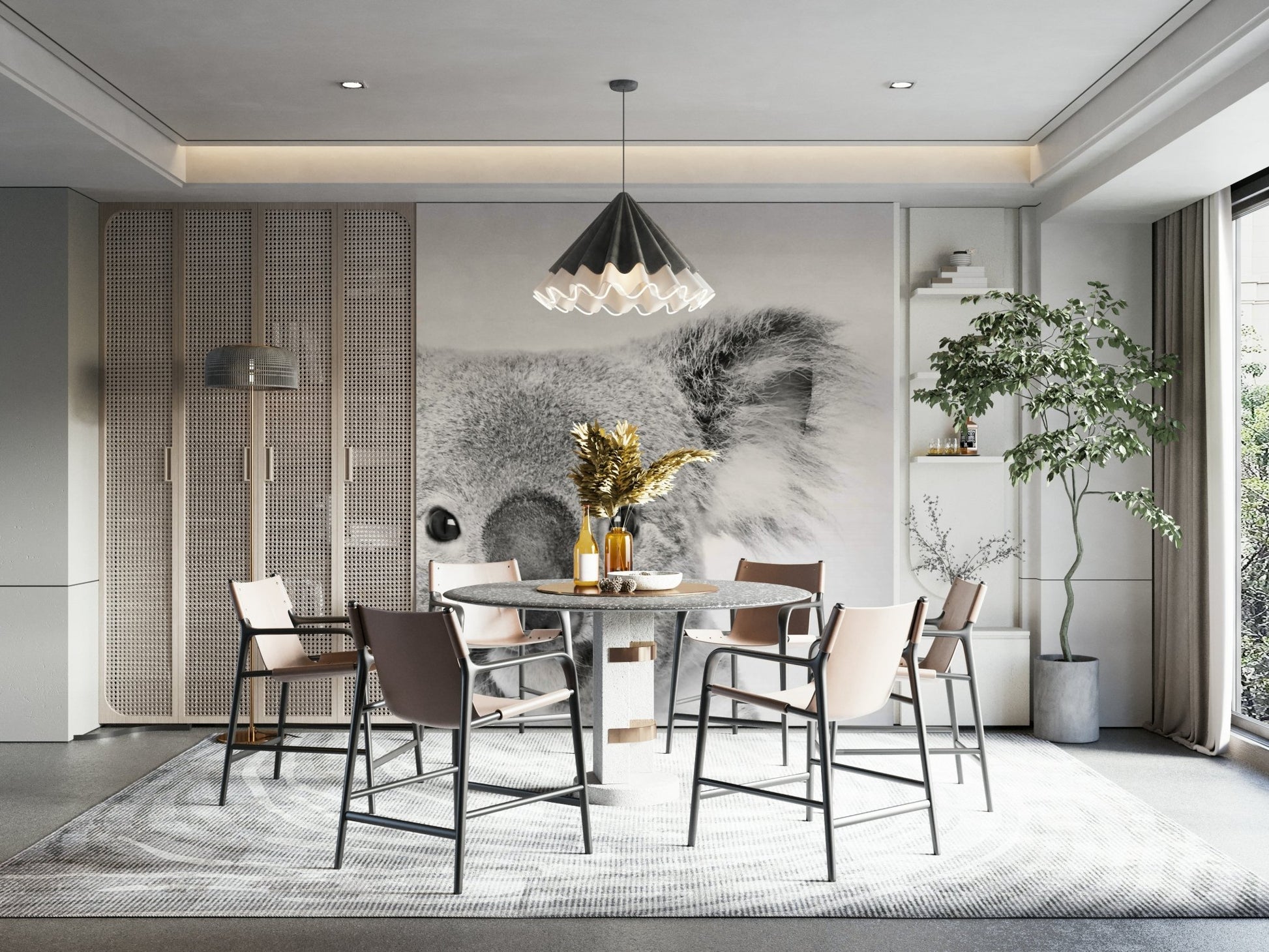 Close-up portrait of a koala.

