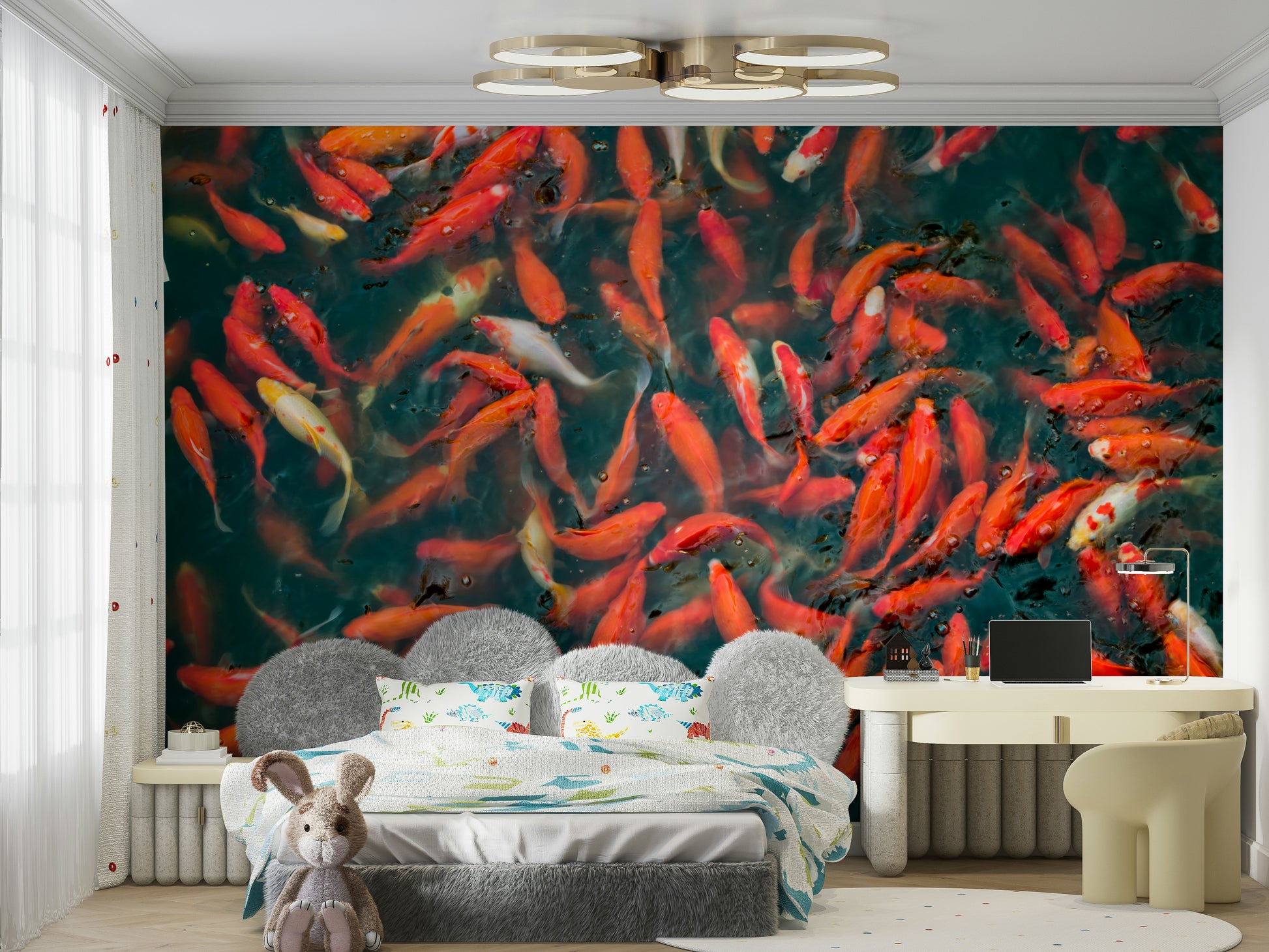 Koi Pond Swirl Wall Mural
