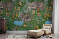 Traditional Indian Krishna art design

