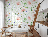 Ladybug bloom wall mural used for a kitchen feature wall, GD7662