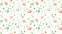 Lush garden ladybug wallpaper mural for a boutique interior