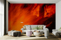 A beautiful desert scene wallpaper mural with subtle firelight., GD4879