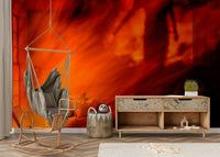 A graceful subtle light wall mural in warm, natural tones., GD4879
