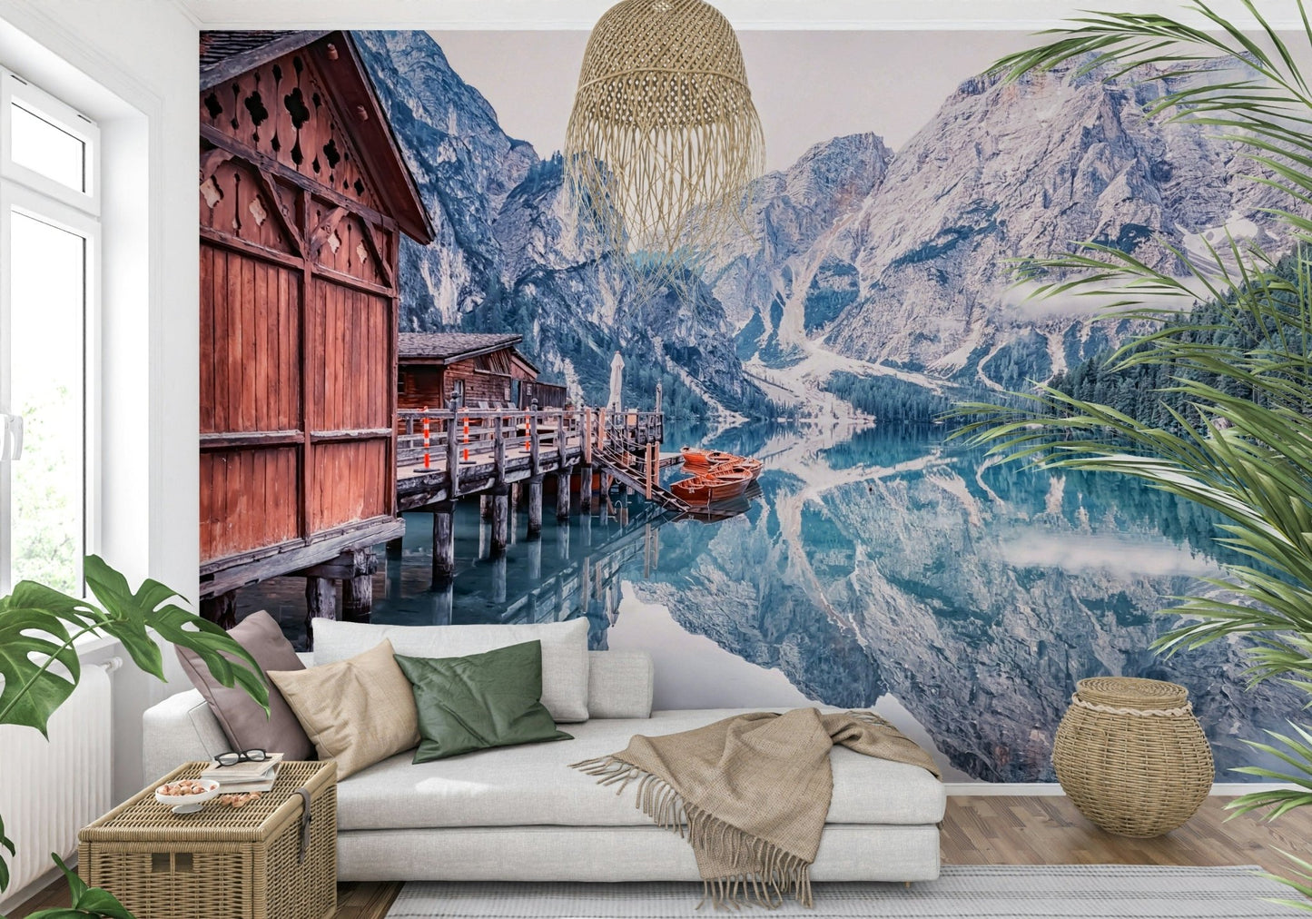 Lago di Braies Reflection Wall Mural