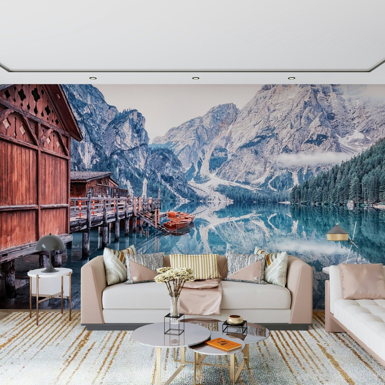 Lake Braies Reflection Wall Mural