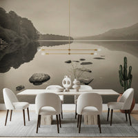 Lake Calmness wall mural in dining room with reflective water scene, GD8767