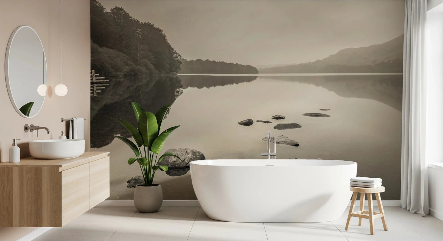 Lake Calmness wall mural with calm surface and horizon blend, GD8767