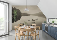 Lake Calmness wall mural showing still water and scattered stones, GD8767