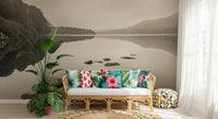 Hallway featuring Lake Calmness wall mural with stone pathway, GD8767