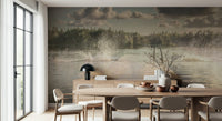 A graceful subtle pattern wall mural in bright, tranquil tones.