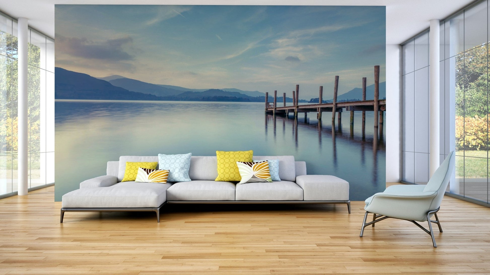Natural landscape wall mural.

