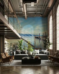 Nature-themed wallpaper with lake.

